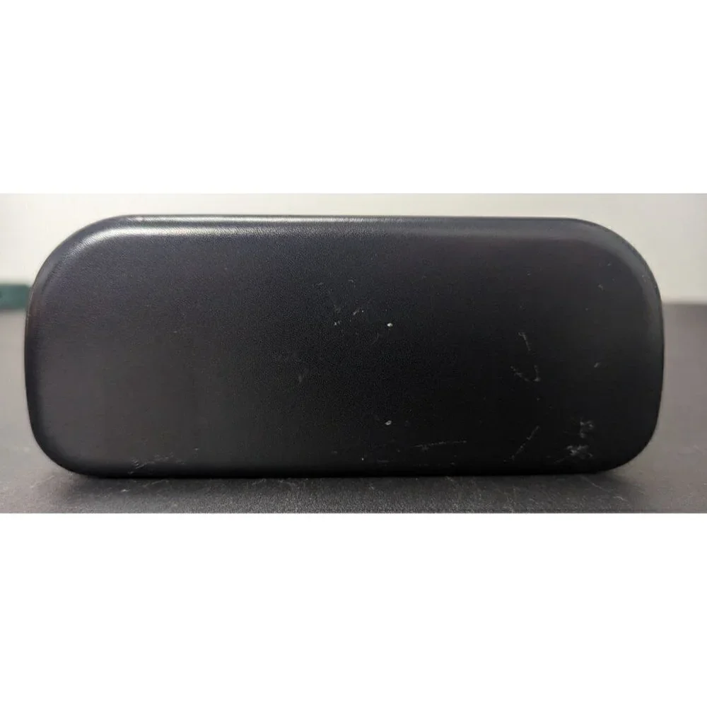 COACH BLACK HARD LEATHER CLAMSHELL GLASSES SUNGLASS HARD SHELL CASE